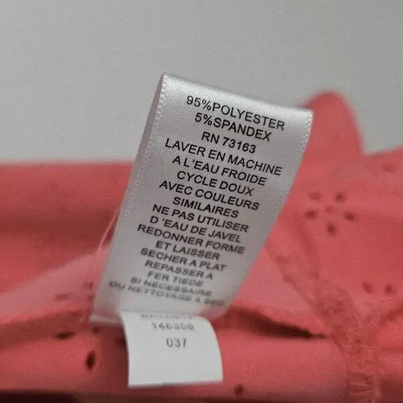 New Cupio Peach Solid Ruffle Scuba Floral Eyelet Open Front Blazer Jacket Large - Picture 14 of 15